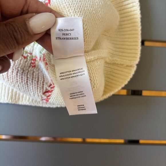 Rails Perci Sweater Women's Medium Cream Strawberries Knit Long Sleeve Crew Neck - Picture 9 of 9